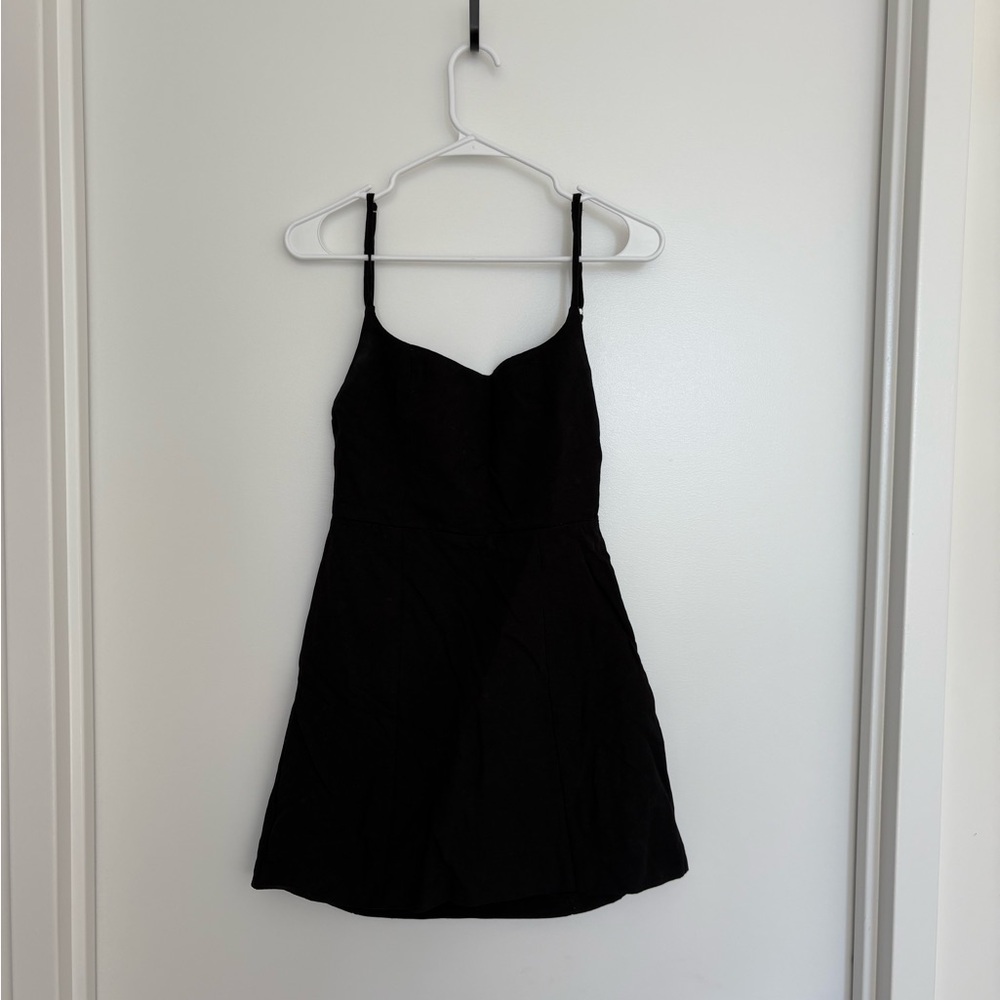 Zara Black Mini Slip Dress Spaghetti Strap